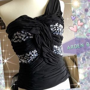 ARDEN B ONE SHOULDER BOUSTIER TOP